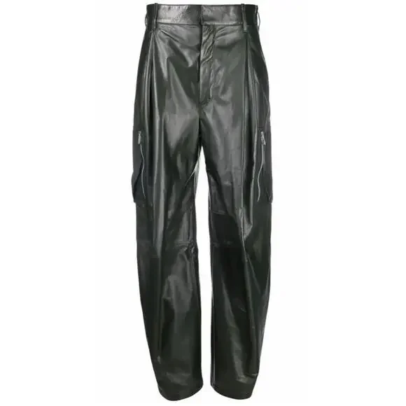 Bottega Veneta Tapered Leather Cargo Pants in Black - Picture 8 of 15